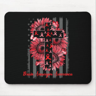 Aneurysm Awareness Sunflower Warrior Supporter Mouse Pad