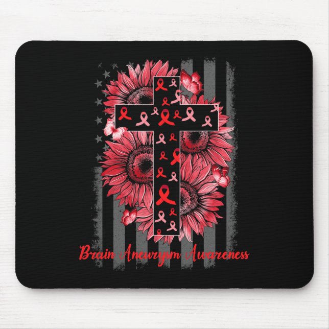 Aneurysm Awareness Sunflower Warrior Supporter  Mouse Pad (Front)