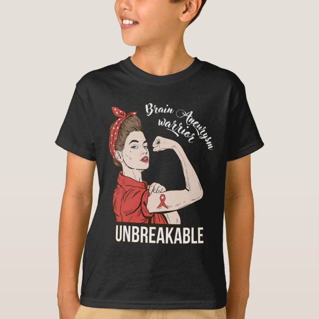 Aneurysm Awareness Warrior Unbreakable Tee Gift  (Front)