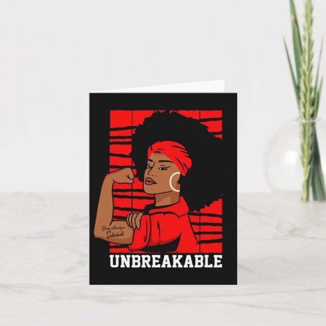 Aneurysm Unbreakable Black Women Awareness  Card (Front)