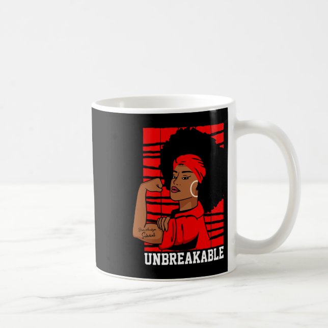 Aneurysm Unbreakable Black Women Awareness  Coffee Mug (Right)