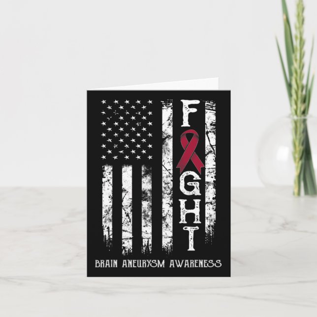 Aneurysm Warrior Us Flag  Card (Front)