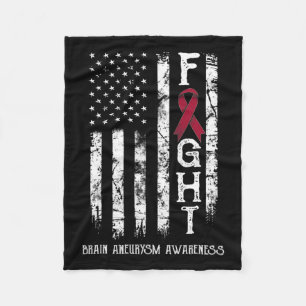 Aneurysm Warrior Us Flag Fleece Blanket
