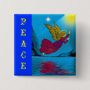 Angel 15 Cm Square Badge