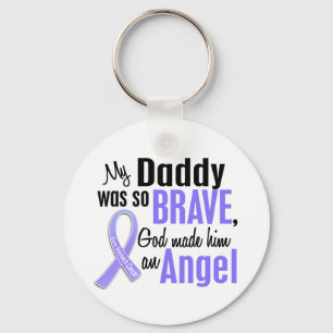 Angel 1 Daddy Stomach Cancer Key Ring