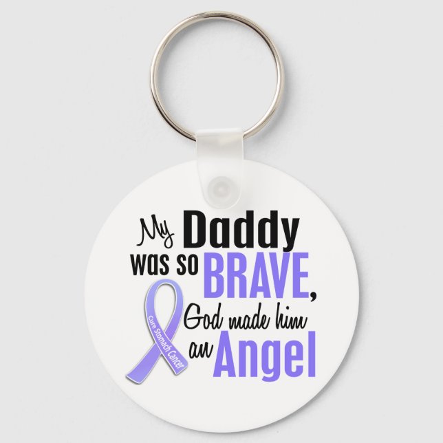 Angel 1 Daddy Stomach Cancer Key Ring (Front)