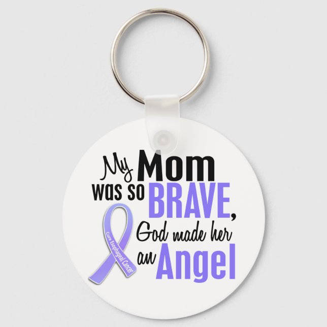 Angel 1 Mum Oesophageal Cancer Key Ring (Front)