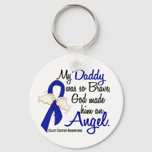 Angel 2 Daddy Colon Cancer Key Ring