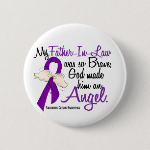 Angel 2 Father-In-Law Pancreatic Cancer 6 Cm Round Badge