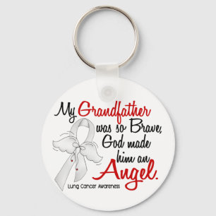 Angel 2 Grandfather Lung Cancer Key Ring