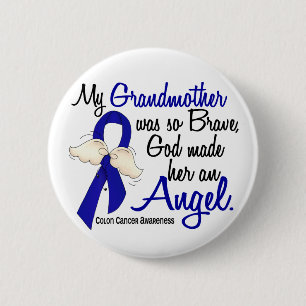 Angel 2 Grandmother Colon Cancer 6 Cm Round Badge