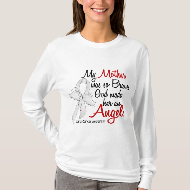 Angel 2 Mother Lung Cancer T-Shirt (Front)