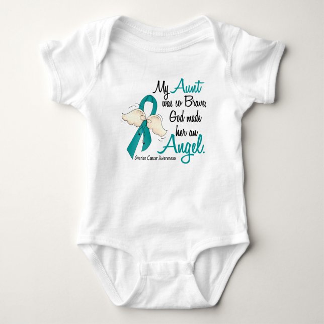 Angel 2 Ovarian Cancer Aunt Baby Bodysuit (Front)