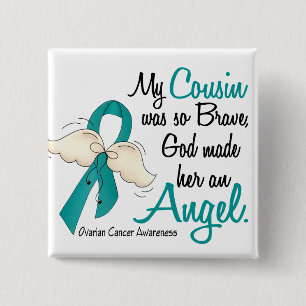 Angel 2 Ovarian Cancer Cousin 15 Cm Square Badge