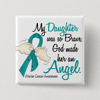 Angel 2 Ovarian Cancer Daughter 15 Cm Square Badge