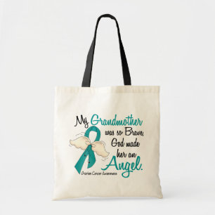 Angel 2 Ovarian Cancer Grandmother Tote Bag