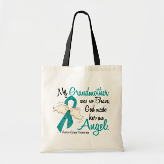 Angel 2 Ovarian Cancer Grandmother Tote Bag