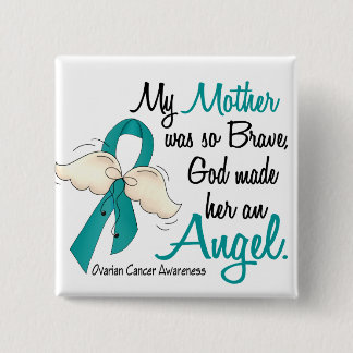 Angel 2 Ovarian Cancer Mother 15 Cm Square Badge