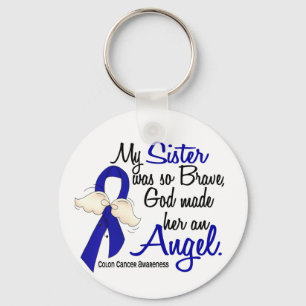 Angel 2 Sister Colon Cancer Key Ring