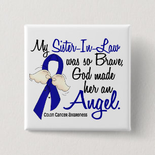 Angel 2 Sister-In-Law Colon Cancer 15 Cm Square Badge