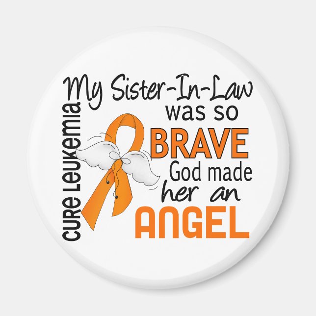 Angel 2 Sister-In-Law Leukaemia Magnet (Front)