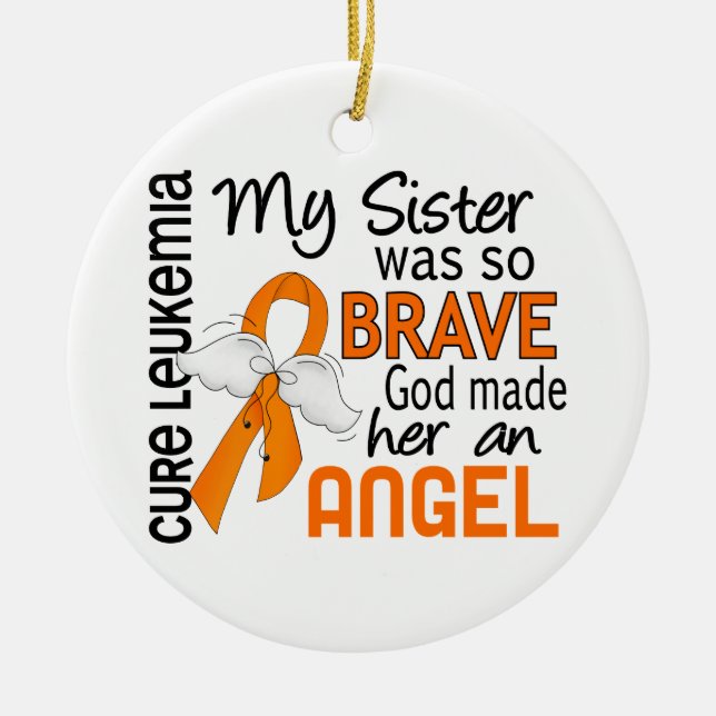 Angel 2 Sister Leukaemia Ceramic Tree Decoration (Front)