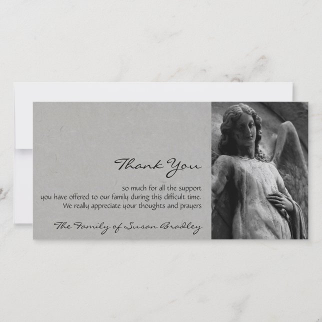 Angel 2 Sympathy Thank You Photo Card (Front)