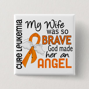 Angel 2 Wife Leukaemia 15 Cm Square Badge