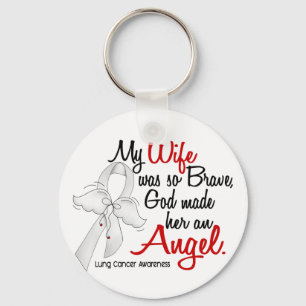 Angel 2 Wife Lung Cancer Key Ring