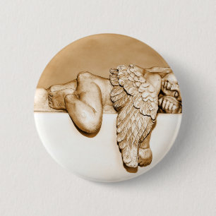 Angel 6 Cm Round Badge