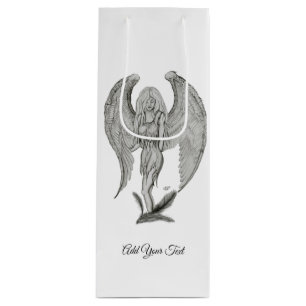 Angel , Add Your Text Wine Gift Bag