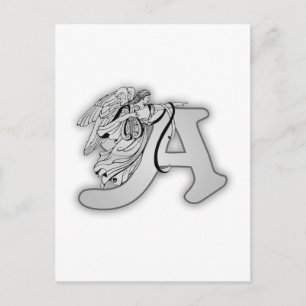 Angel Alphabet A Initial Monogram Postcard