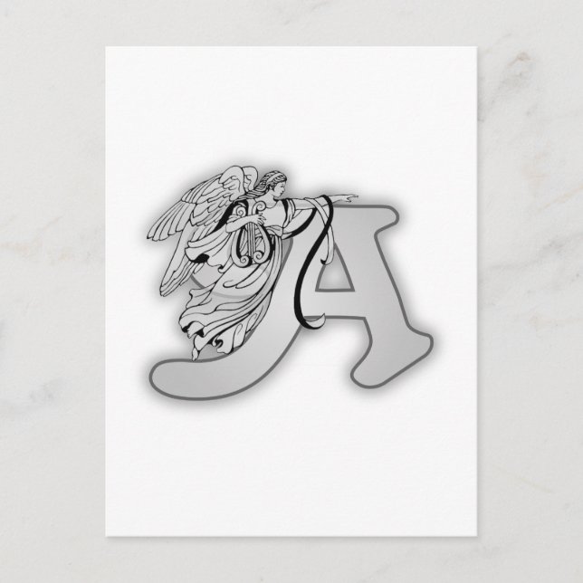 Angel Alphabet A Initial Monogram Postcard (Front)