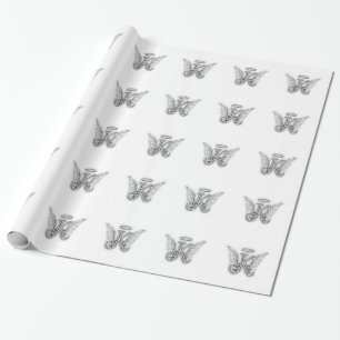 Angel Alphabet K Initial Letter Wings Halo Wrapping Paper