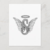 Angel Alphabet S Initial Letter Wings Halo