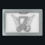 Angel Alphabet Z Initial Letter Wings Halo Belt Buckle<br><div class="desc">Letter Z angel alphabet wings with halo in black and white,  however,  you can change the background colour or add your own pictures,  move around the letter,  etc.  Designed by AmelianAngels.com</div>