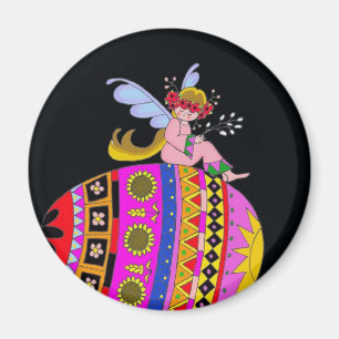 Angel and a Pysanka, Ukrainian Folk Art Magnet