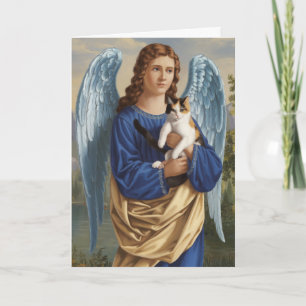 Angel and Calico Cat Sympathy Card