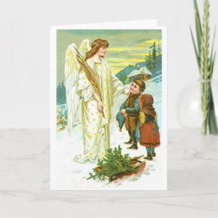 Angel and children holiday card