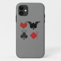 Angel and Devil Card Suits Dark Grey