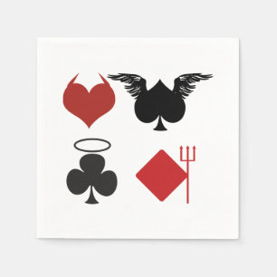 Angel and Devil Card Suits Paper Napkin
