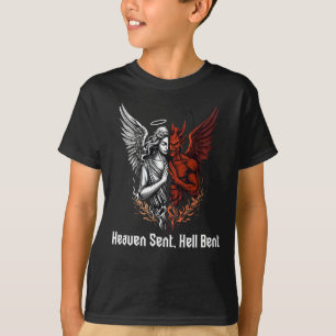Angel and Devil Half Heaven Sent Hell Bent T-Shirt