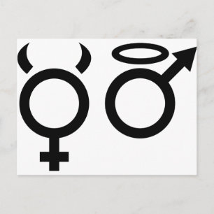 angel and devil icon postcard