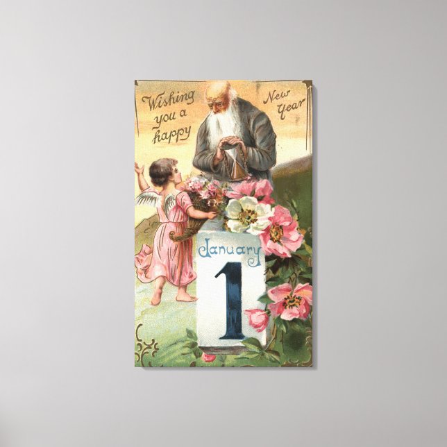 Angel and Father Time # 2 Canvas Print (Front)