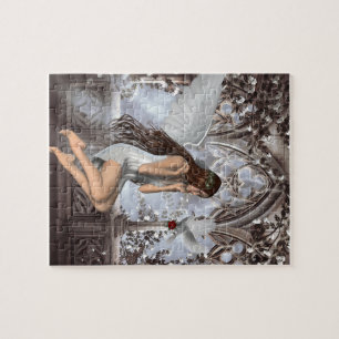 Angel and Her Dove Jigsaw Puzzle