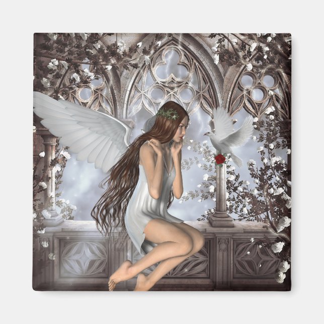 Angel and Her Dove Magnet (Front)