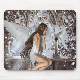 Angel and Her Dove Mouse Pad
