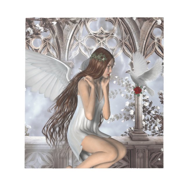 Angel and Her Dove Notepad (Front)