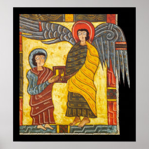 Angel and John Apocolypse 2 Illuminated Manuscript Poster