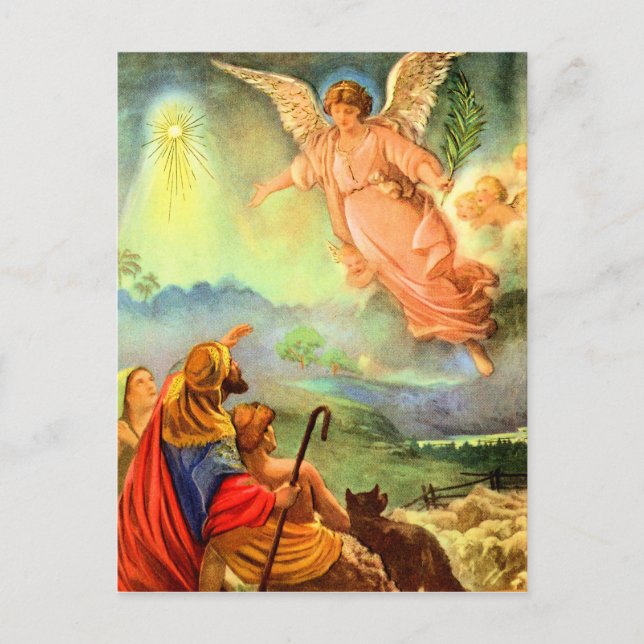 Angel and the Shepherds Postcard (Front)